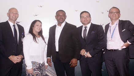 (L-r): Joachim Wuilmet, head of Customer Marketing and Communications, Nokia; Ms Cherine Aziez, head of Customer Marketing Central, East & West Africa, Marketing and Corporate Affairs, Nokia; Richard Edet, managing director, Customer Operations Middle East Africa, Nokia Nigeria; Toni Pellegrino, head Sales Mobile Network, Sub-Sahara Africa, Nokia, and Daniel Jaeger, market unit head, Central East and West Africa Region, at the Nokia World Congress Revisited Roadshow in Lagos on Tuesday.